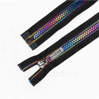 Oberts Zips metàl·lics finals per a jaquetes