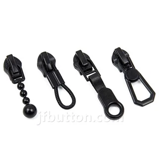 Lliscant de cremallera negre de metall negre