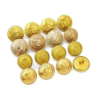 Botons de tija de metall daurat