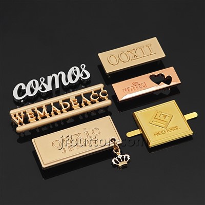 Etiqueta de nom amb placa d'or per a la bossa de mà